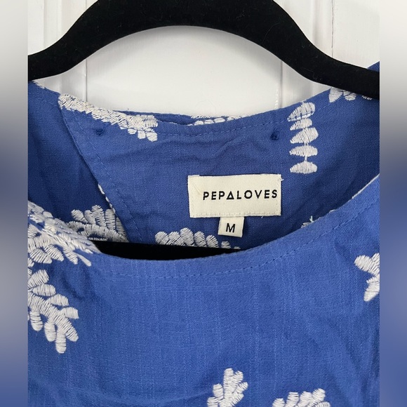 PEPALOVES Blue Embroidered Dress - Picture 2 of 5